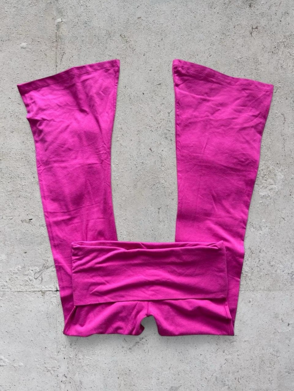 victoria's secret PINK hot pink flared flared fold over yoga pants